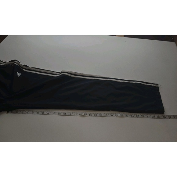 Adidas Track Pants Mens Medium Navy Climalite 3-Stripes Athletic Ankle Zip Gym - Picture 6 of 9